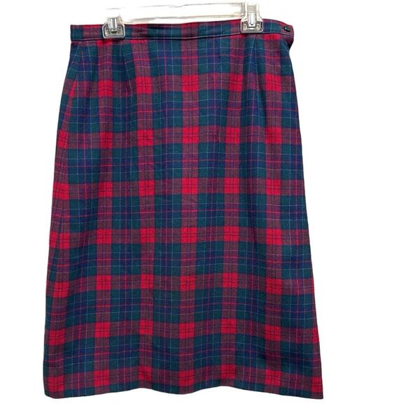 Vintage Pendleton Plaid Tartan Pure Virgin Wool A Line Holiday Size Large - Picture 2 of 10